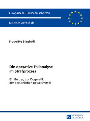 cover image of Die operative Fallanalyse im Strafprozess